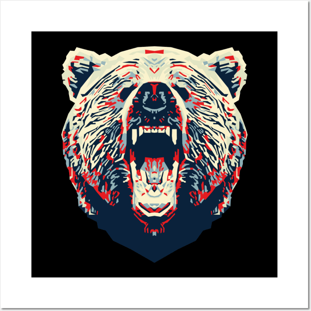 Grizzly Bear Wall Art by throwback